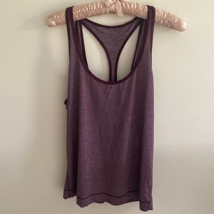 Lululemon Run The Day Racerback Tank Heathered Dark Adobe Layered Tank